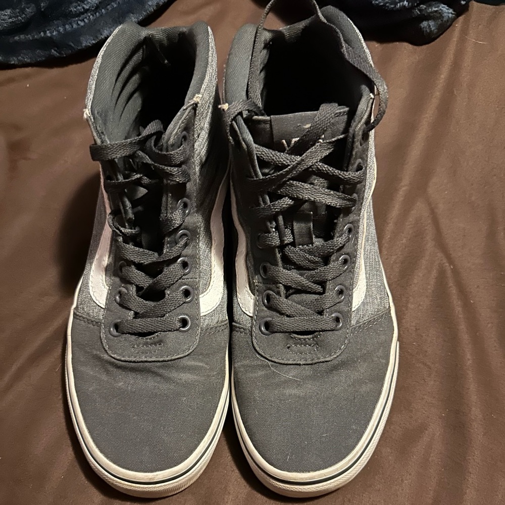 Vans high top grey and white, size 8.5